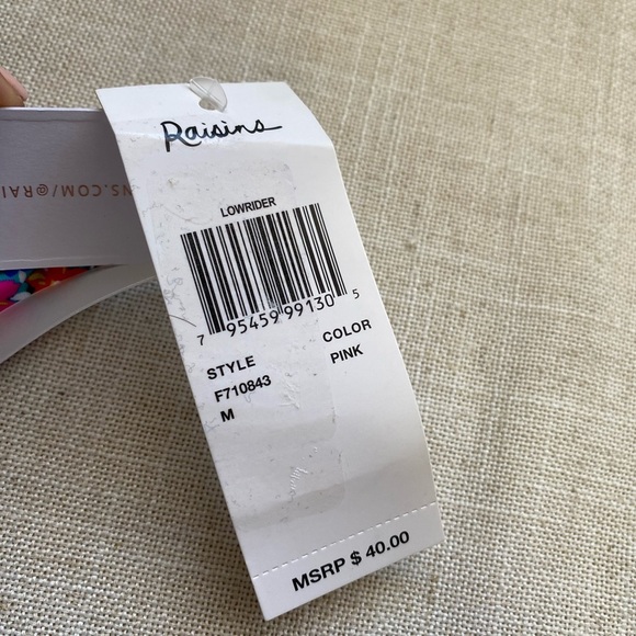 RAISINS Women's Swimwear Bottom Small Lowrider Reversible Pink NEW - Picture 11 of 11